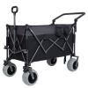 Multi-Functional Push-Pull Folding Wagon Cart with Rotating Handle & 9"x4" Beach Tires for Camping & Beach –300L XL Heavy-Duty