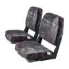 Boat Seat, Low Backrest, Folding Fishing Boat Seat with Thickened Sponge Cushion & PU Polyester Fabric, Strong PP Frame, Flip Up Boat Seat for Boats