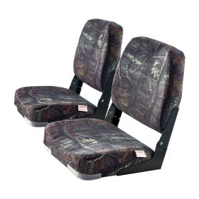Boat Seat, Low Backrest, Folding Fishing Boat Seat with Thickened Sponge Cushion & PU Polyester Fabric, Strong PP Frame, Flip Up Boat Seat for Boats