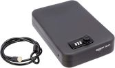 Basics Portable Security Case Lock Box Safe, Small Lock Box with Code, for College Dorm Room, Home, Combination Lock, Large, Black