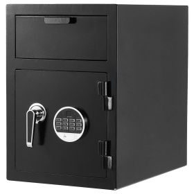 1.2 Cubic Feet Drop Safe, Large Capacity Front Drop Slot Safe Box with Digital Keypad, Heavy Duty 2 Tiers Cash Depository Box with Spare Keys for Cash