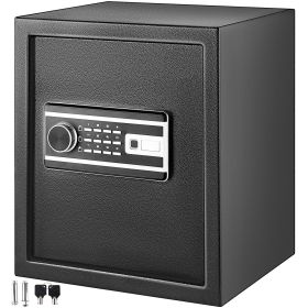 Safe Box, 1.7 CU.FT Fingerprint Safe Box for Money with 2 Keys & Digital Keypad, Q235 Steel Safe Box for Storing Cash, Jewelry, Pistols, Documents