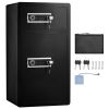 Double Doors 7.2 cu.ft Safe Box with Key Lock & Password, Safe Lock Box with Fireproof Bag, Key Rack