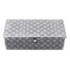 Heavy Duty Aluminum Truck Bed Tool Box, Stripes Plated Tool Box with Side Handle and Lock Keys, Storage Toolbox Chest Organizer for Trailer, Pickup