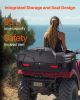 ATV Rear Storage Box and Lounger, 95L ATV Cargo Box with Seat & Backrest, Waterproof LLDPE & Lockable Lounger Storage Box Fit Most ATVs with Rear Rack