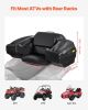 ATV Rear Storage Box and Lounger, 95L ATV Cargo Box with Seat & Backrest, Waterproof LLDPE & Lockable Lounger Storage Box Fit Most ATVs with Rear Rack