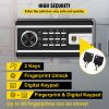 Safe Box, 1.7 CU.FT Fingerprint Safe Box for Money with 2 Keys & Digital Keypad, Q235 Steel Safe Box for Storing Cash, Jewelry, Pistols, Documents