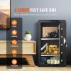 Single Door 4.0 cu.ft Safe Box with Key Lock, Password & Fingerprint, Safe Lock Box with Fireproof Bag, Key Rack, LED Light, and 2 Shelves for Money