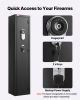 Gun Safe, Heavy Duty Cold-Rolled Steel Fireproof Rifle Cabinet with Fingerprint, Digital Keypad & Key, Large Long Gun Cabinet with Magazine and LED