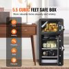 Double Doors 5.5 cu.ft Safe Box with Key Lock & Password, Safe Lock Box with Fireproof Bag, Key Rack, LED Light