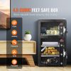 Double Doors 4.5 cu.ft Safe Box with Key Lock & Password, Safe Lock Box with Fireproof Bag, Key Rack