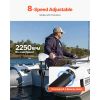 Electric Trolling Motor, Transom Mounted Outboard Boat Motors 24V 86lbs Thrust, 8-Speed Electric Boat Engine w/ Battery Indicator, for Kayaks