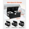 Heavy Duty Aluminum Truck Bed Tool Box, Stripes Plated Tool Box with Sliding Shelf, Side Handle, Lock & Keys, Storage Toolbox Chest for Trailer