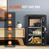 Single Door 3.5 cu.ft Safe Box with Key Lock & Password, Safe Lock Box with Fireproof Bag, Key Rack, LED Light, and 2 Shelves for Money, Documents