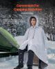 Camping Blanket 79" x 59" Wearable Warm Stadium Blanket Outdoor Light Grey