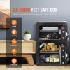 Double Doors 3.5 cu.ft Safe Box with Key Lock & Password, Safe Lock Box with Fireproof Bag, Key Rack