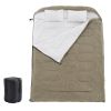 Adult double warm sleeping bag with pillow, lightweight, portable and compact double sleeping bag