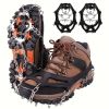 Shoe Ice Claws, Traction Shoe Nails, Ice and Snow Grip Straps with 19 Stainless Steel Nails, Shoe Claws Anti-Slip Boot Nails, Suitable for Walking