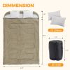 Adult double warm sleeping bag with pillow, lightweight, portable and compact double sleeping bag