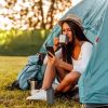 Portable Solar Charger 49800mAh Power Bank External Battery Pack 22.5W PD Fast Charging Built in 4 Cables 15W Wireless Charging LED Flashlight for Cam